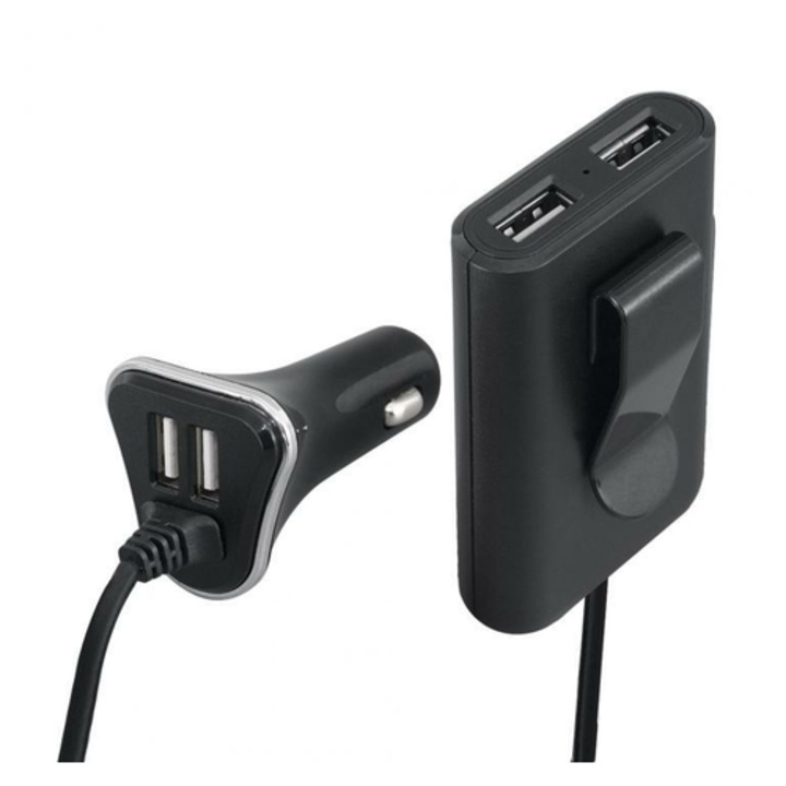 SAL SAU 96 autós USB gyorstöltő, nagy teljesítményű, 4x2,4A