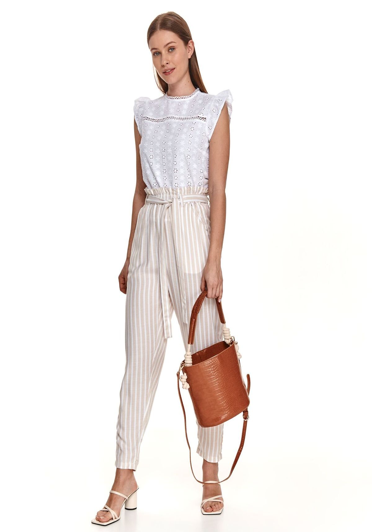 Pantaloni femei, TOP SECRET, SSP3784, Alb