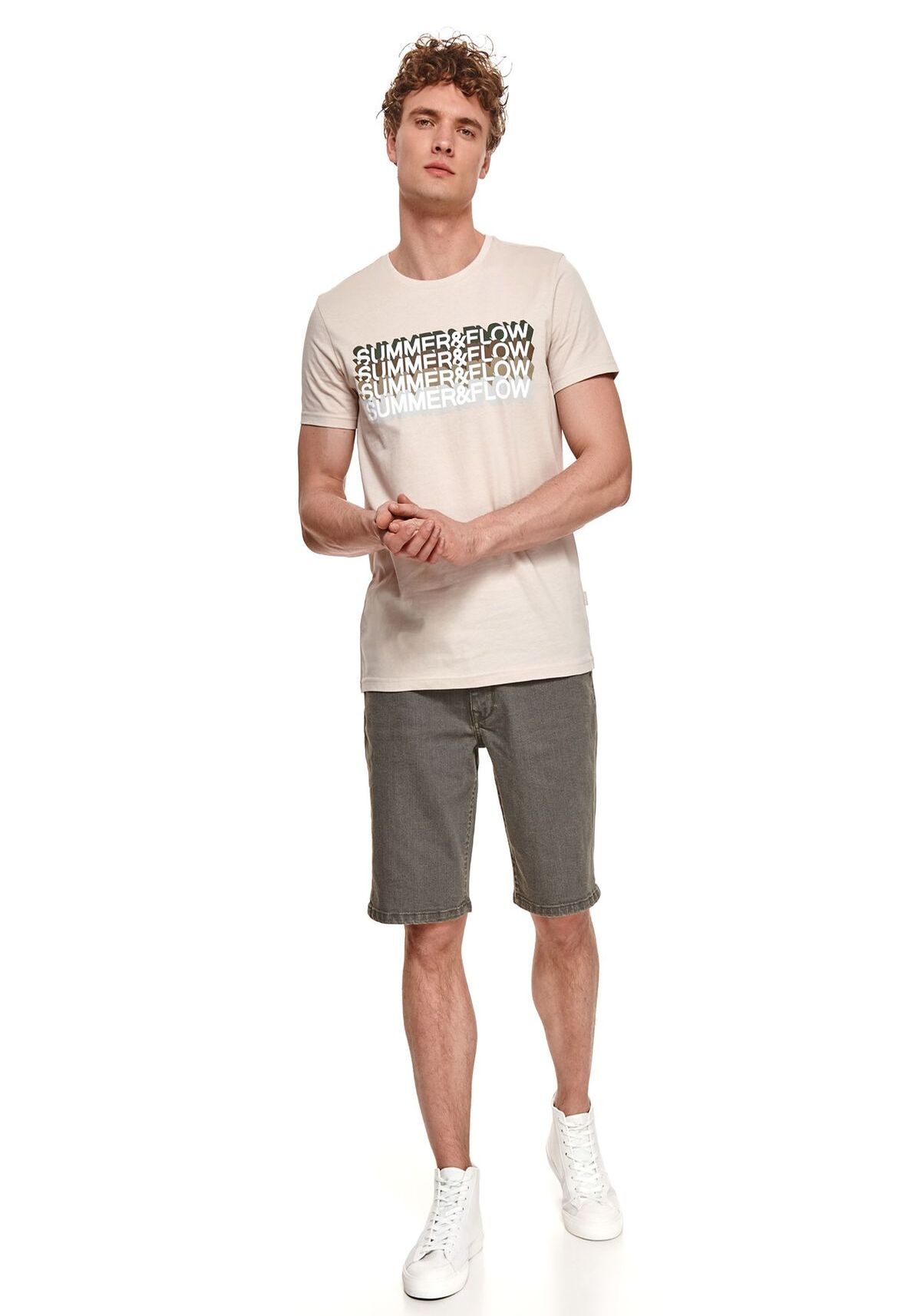 Tricou barbati, TOP SECRET, SPO5171, Bej