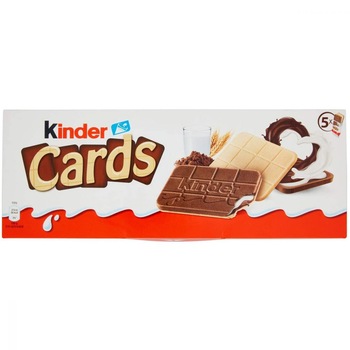 Biscuiti acoperiti cu ciocolata Kinder cards 25.6 gr x 5 buc 128gr Biscuiti acoperiti cu ciocolata Kinder cards 25.6 gr x 5 buc 128gr