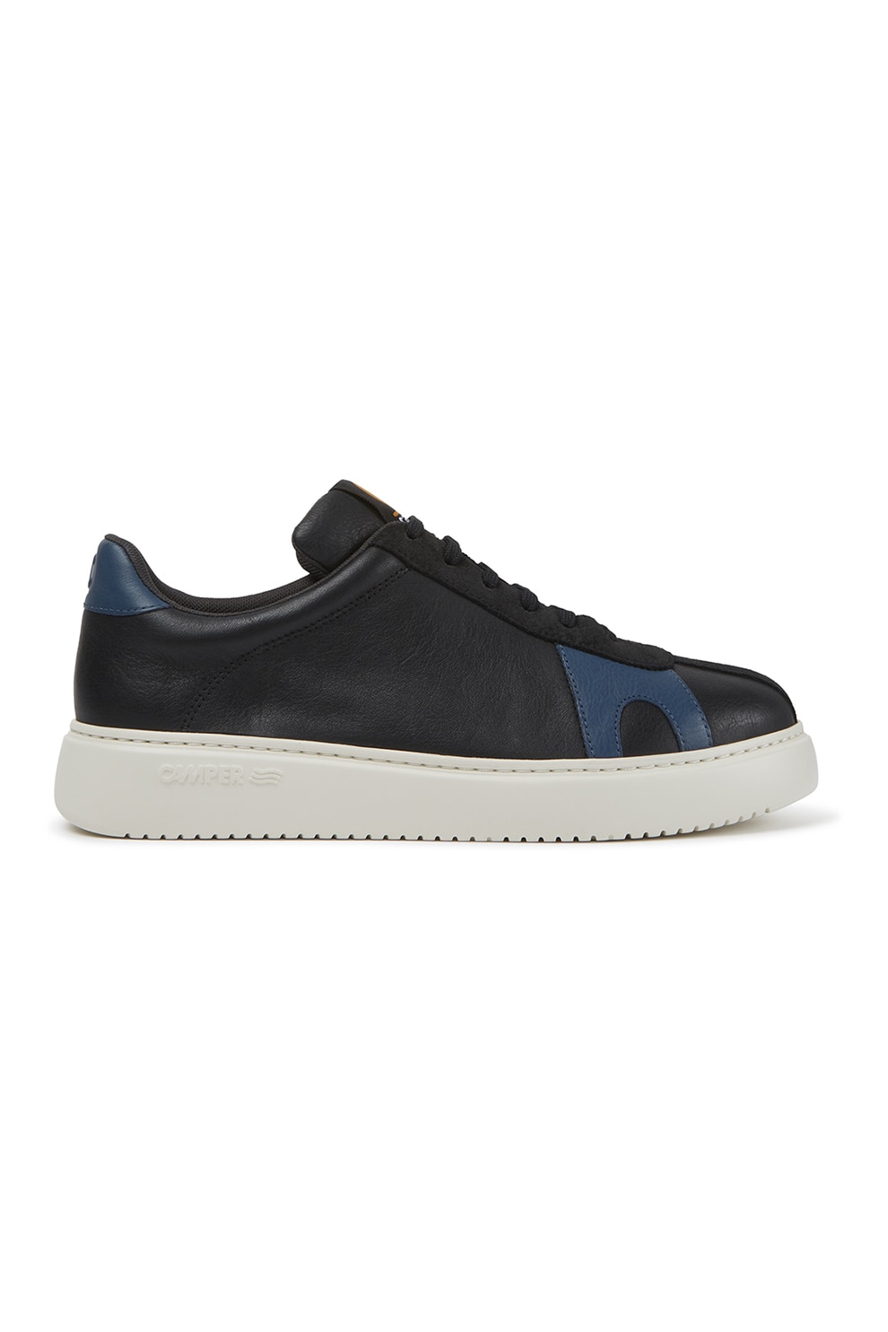 Camper, Pantofi sport din piele cu insertii din piele intoarsa, Negru