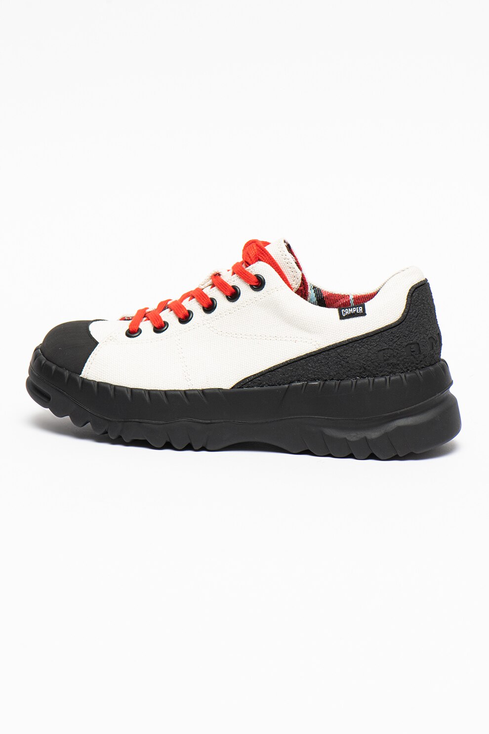 Camper, Pantofi sport din material textil cu aspect masiv Teix, Alb/Negru