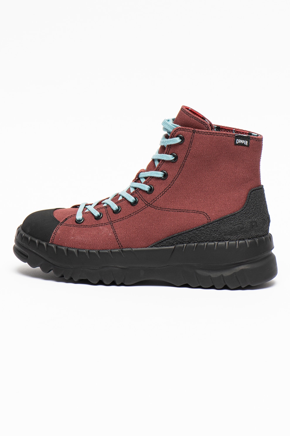 Camper, Ghete din material textil Teix, Rosu bordeaux/Negru