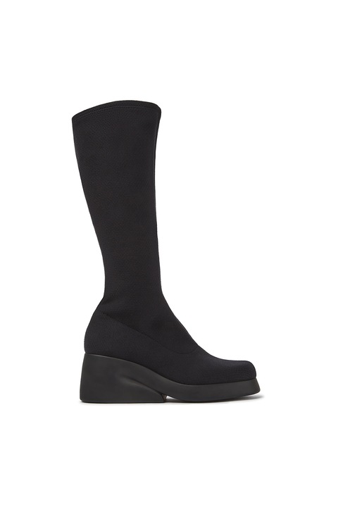 Camper, Cizme lungi pana la genunchi cu talpa wedge, Negru, 41