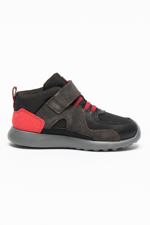 Camper, Pantofi cu insertii de piele intoarsa Driftie 361, Rosu/Negru