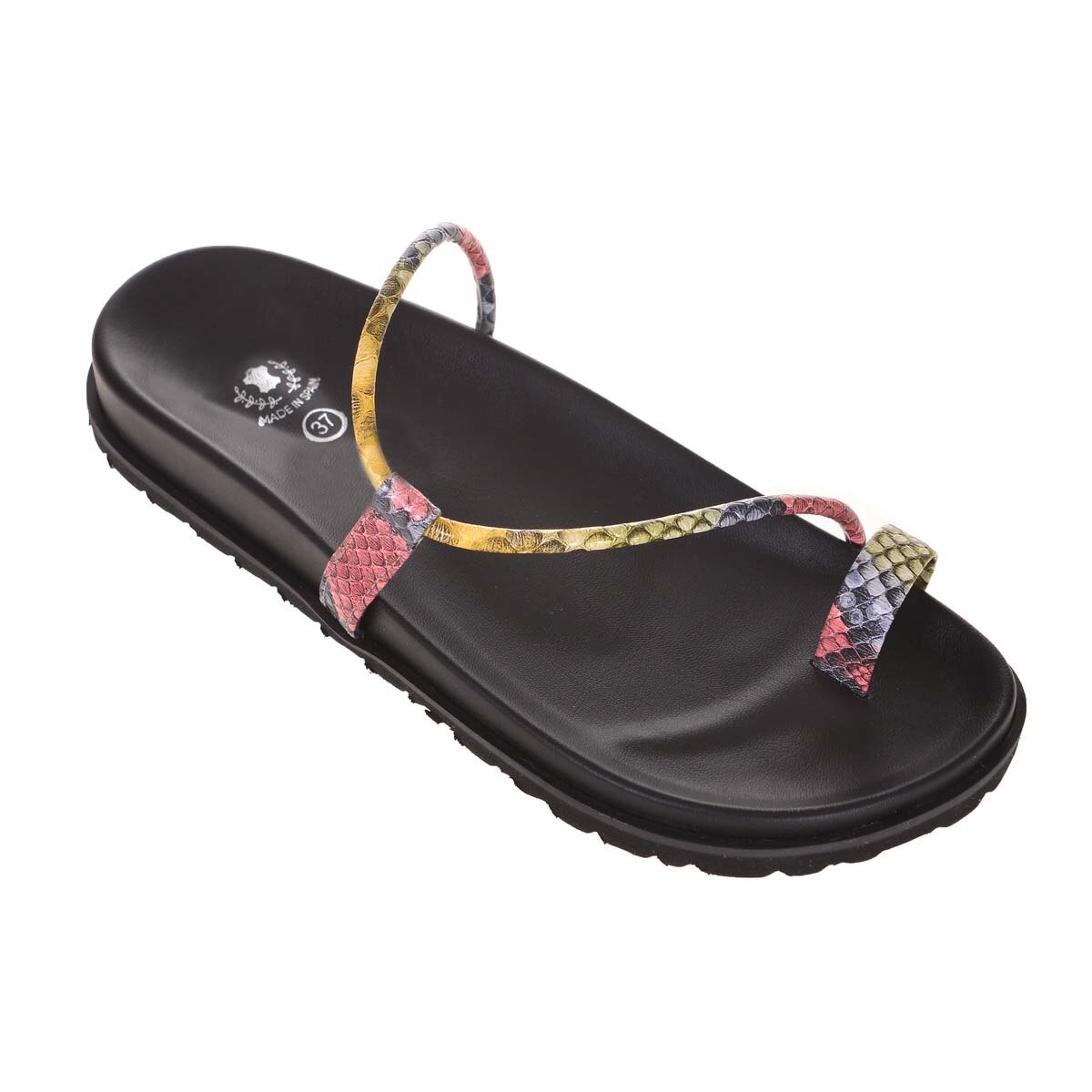 Papuci Dama model Minimalist Piele Ecologica, Multicolor, 41