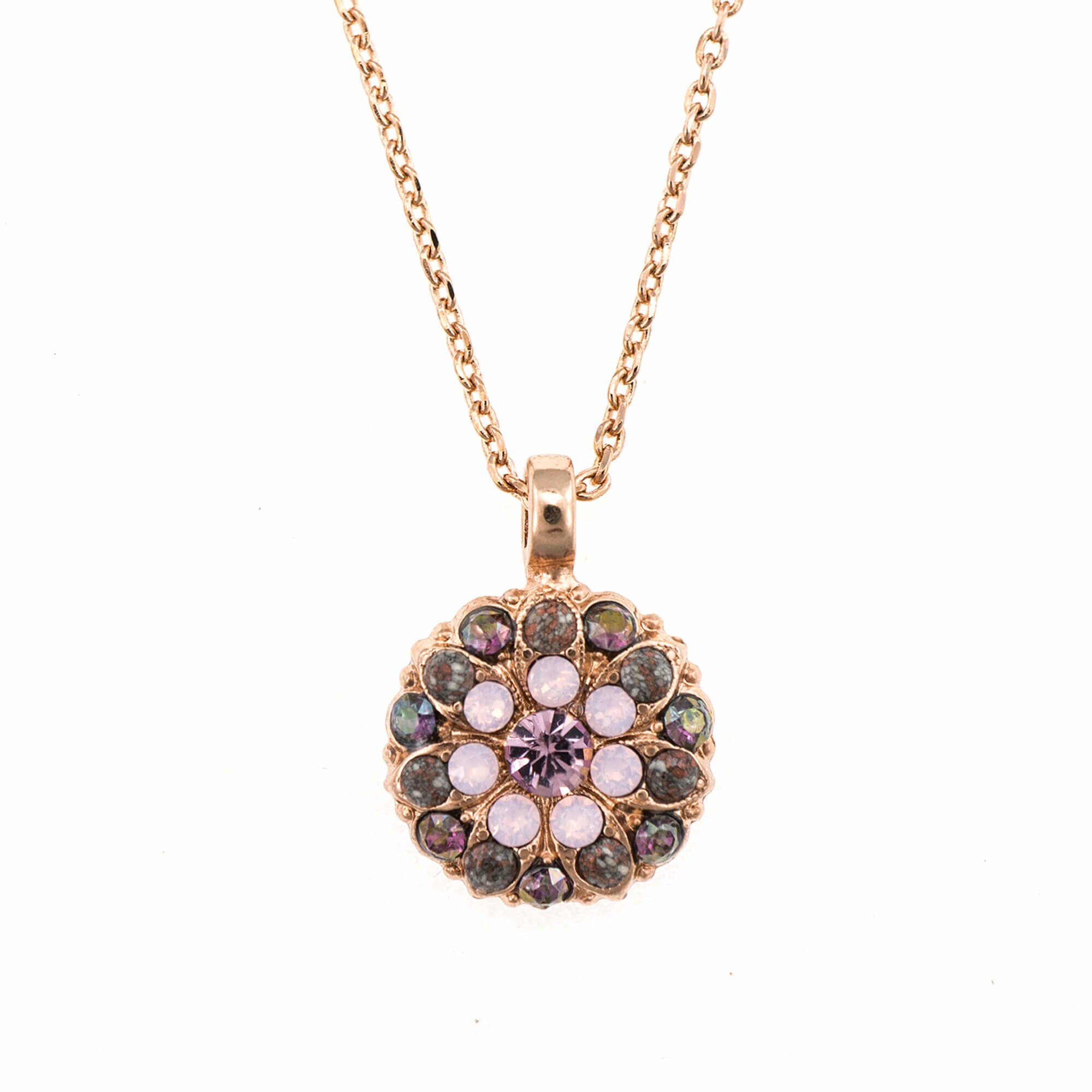Pandantiv cu lant placat cu Aur roz de 24K, Cristale, Guardian Angel by Roxannes - Mariana Jewellery, Roz 5212-1022RG