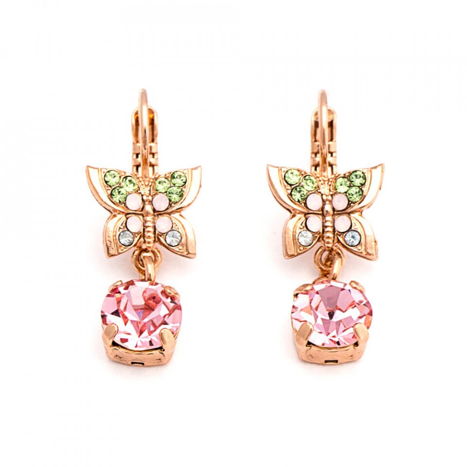 Cercei placati cu Aur roz de 24K, Cristale Swarovski, Eternity by Roxannes - Mariana Jewellery, Multicolor 1154-1028RG6