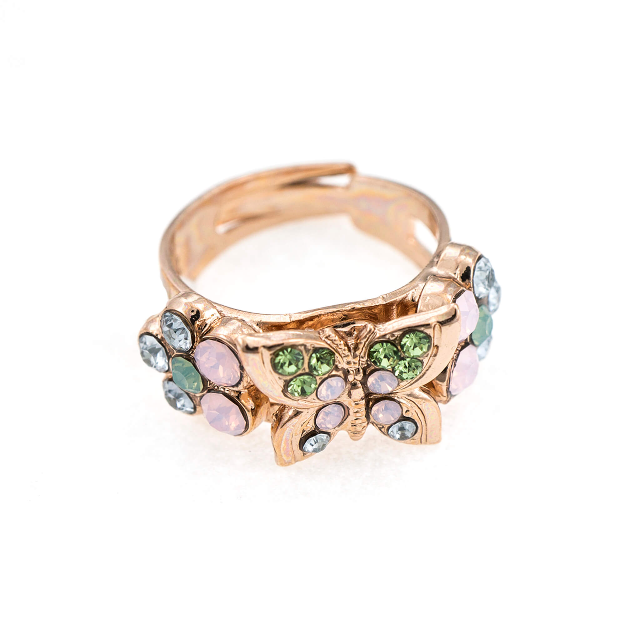 Inel placat cu Aur roz de 24K, Cristale, Eternity by Roxannes - Mariana Jewellery, Roz/Multicolor 7031-1028RG