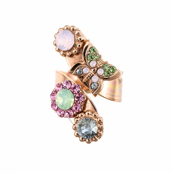 Inel placat cu Aur roz de 24K, Cristale, Eternity by Roxannes - Mariana Jewellery, Roz/Multicolor 7063-1028RG Inel placat cu Aur roz de 24K, Cristale, Eternity by Roxannes - Mariana Jewellery, Roz/Multicolor 7063-1028RG