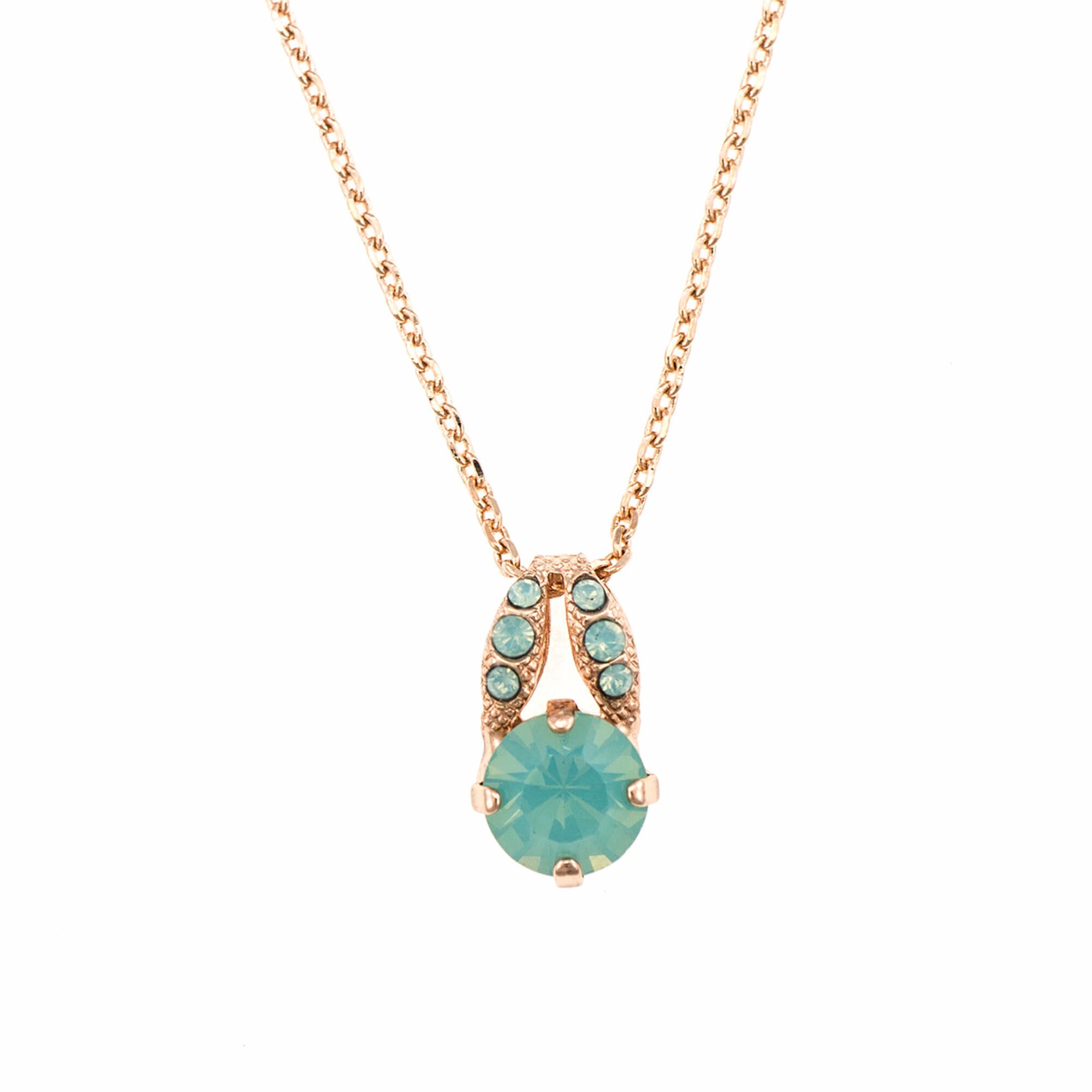Pandantiv cu lant placat cu Aur roz de 24K, Cristale, Corina by Roxannes - Mariana Jewellery, Vernil 5252-390390RG