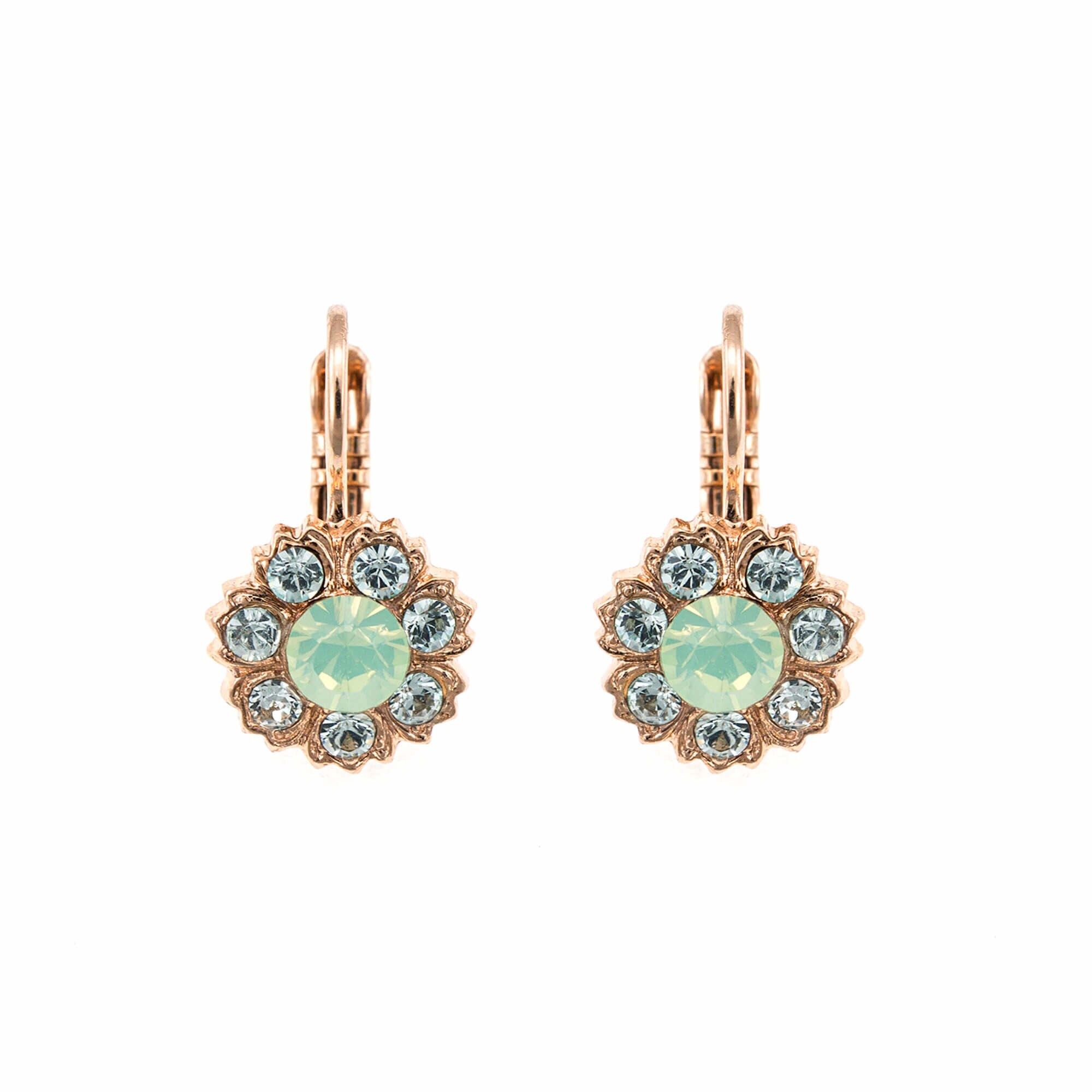 Cercei placati cu Aur roz de 24K, Cristale Swarovski si Pietre semipretioase, Mojito by Roxannes - Mariana Jewellery, Turquoise 1411/2-1065RG6