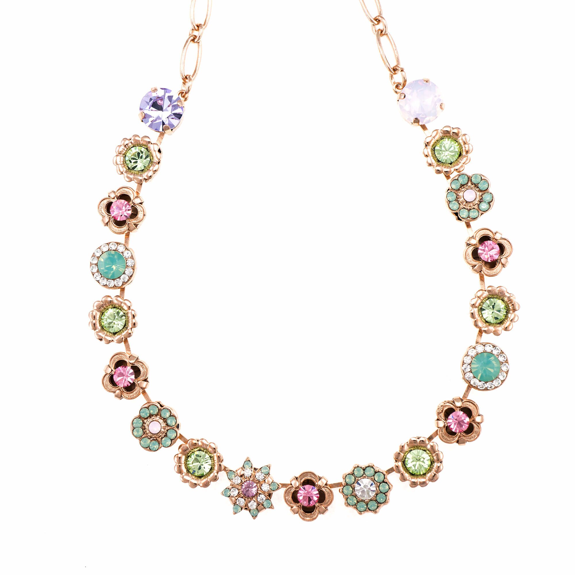 Colier placat cu Aur roz de 24K, Cristale, Pina Colada by Roxannes - Mariana Jewellery, Vernil/Roz 3123-1063RG