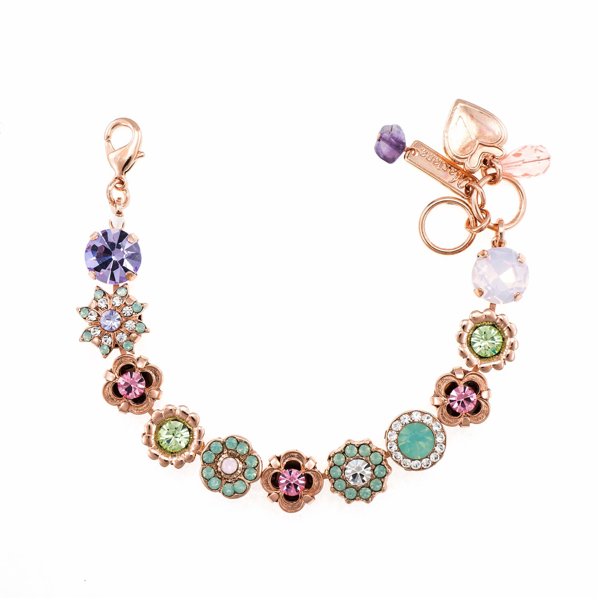 Bratara placata cu Aur roz de 24K, Cristale, Pina Colada by Roxannes - Mariana Jewellery, Vernil/Roz 4072-1063RG