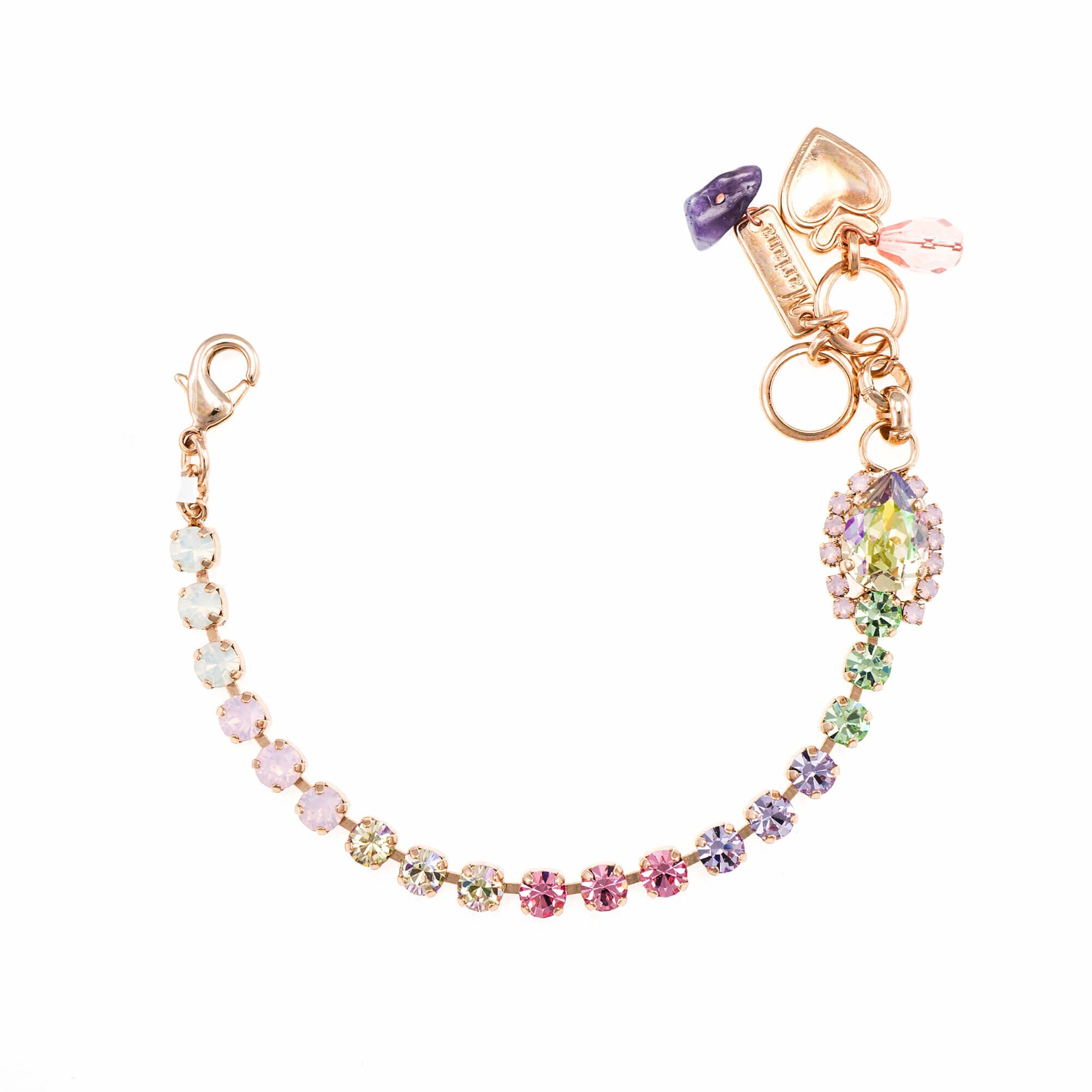 Bratara placata cu Aur roz de 24K, Cristale, Pina Colada by Roxannes - Mariana Jewellery, Vernil/Roz 4259/1-1063RG