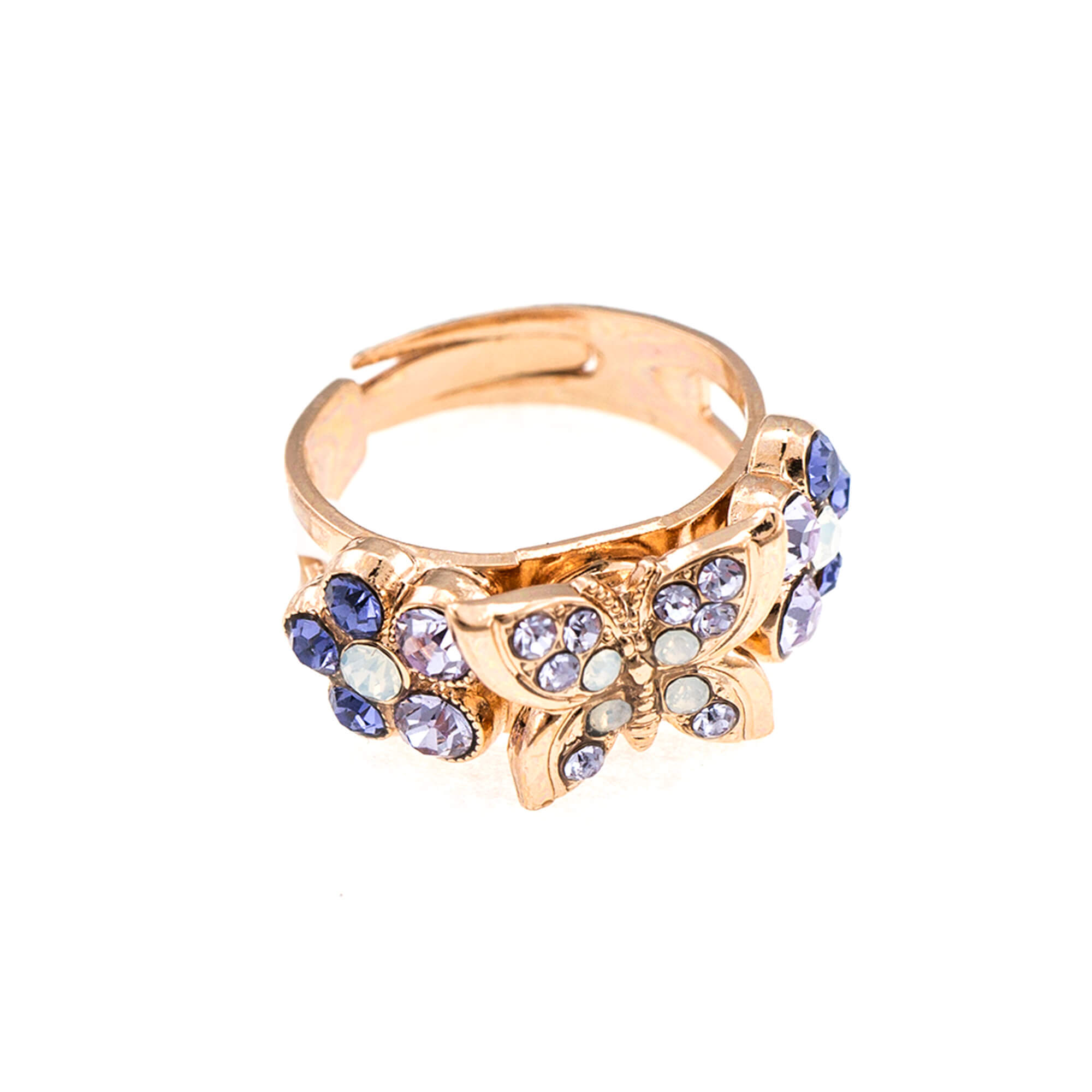 Inel placat cu Aur roz de 24K, Cristale, Purple Rain by Roxannes - Mariana Jewellery, Lavanda 7031-1062RG