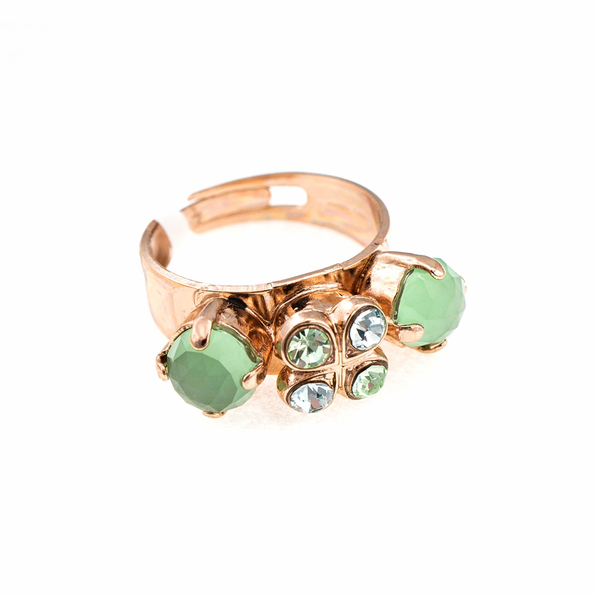 Inel placat cu Aur roz de 24K, Cristale si Pietre semipretioase, Mojito by Roxannes - Mariana Jewellery, Vernil 7535-M1065RG