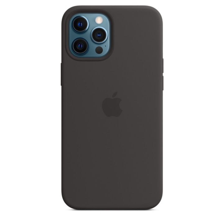 Силиконов Кейс за Apple iPhone 12 Pro, Удароустойчив, Черен