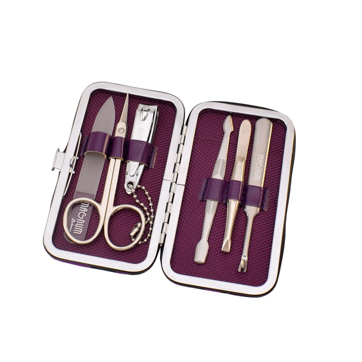 Комплект за маникюр MAGNUM, 6 части, лилав