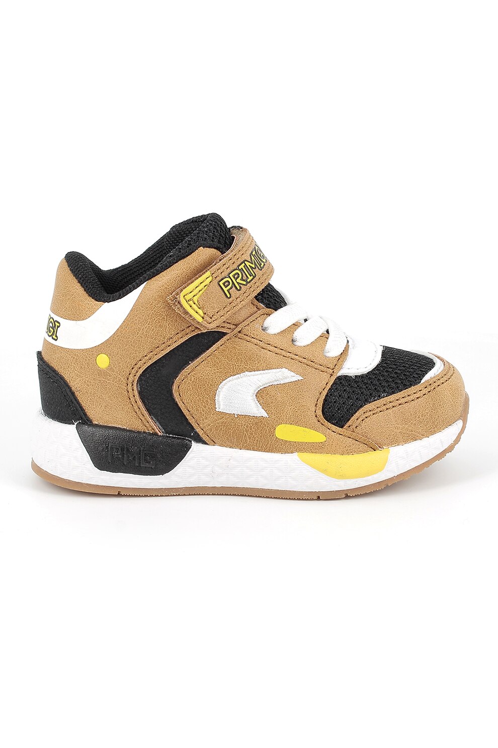 Primigi, Pantofi sport cu velcro si model colorblock, Galben/Alb