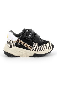 Primigi, Pantofi sport de piele ecologica cu velcro, Negru/Bej, 20 EU Primigi, Pantofi sport de piele ecologica cu velcro, Negru/Bej, 20 EU