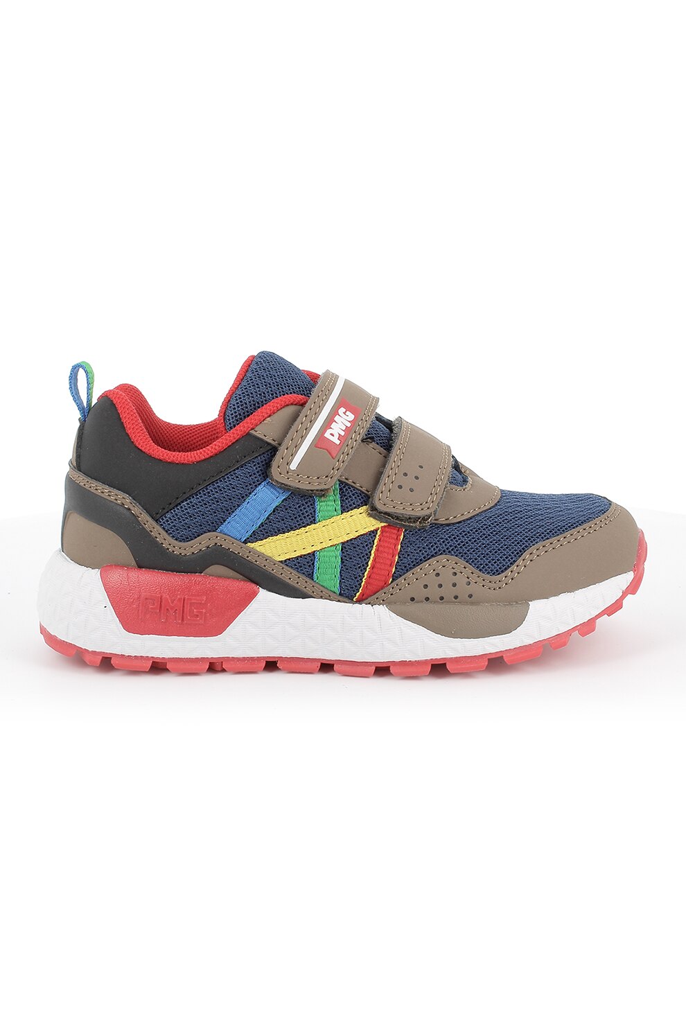 Primigi, Pantofi cu inchidere velcro si insertii din material textil, Multicolora