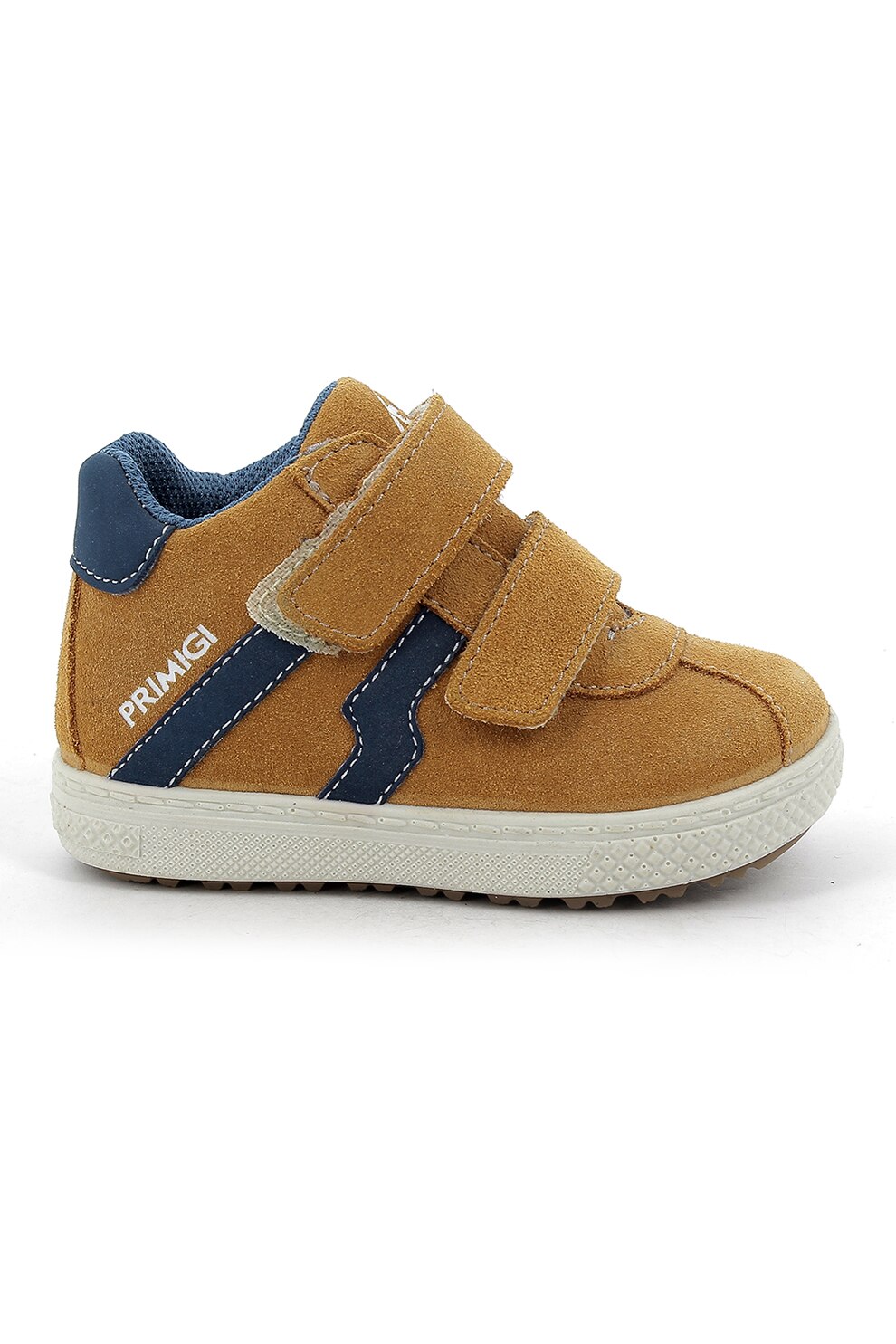 Primigi, Pantofi sport de piele intoarsa cu velcro, Ocru