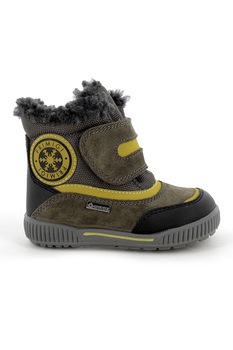 Primigi, Ghete cu velcro si insertii de piele intoarsa, Verde militar/Negru, 20 EU Primigi, Ghete cu velcro si insertii de piele intoarsa, Verde militar/Negru, 20 EU