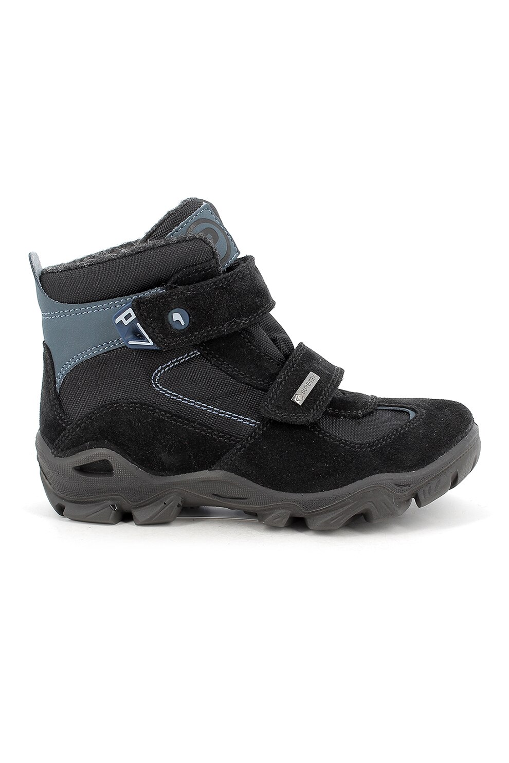 Primigi, Ghete de piele intoarsa cu logo, Negru, 30 EU