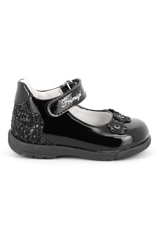 Primigi, Pantofi Mary-Jane de piele lacuita si aplicatii florale, Negru Primigi, Pantofi Mary-Jane de piele lacuita si aplicatii florale, Negru