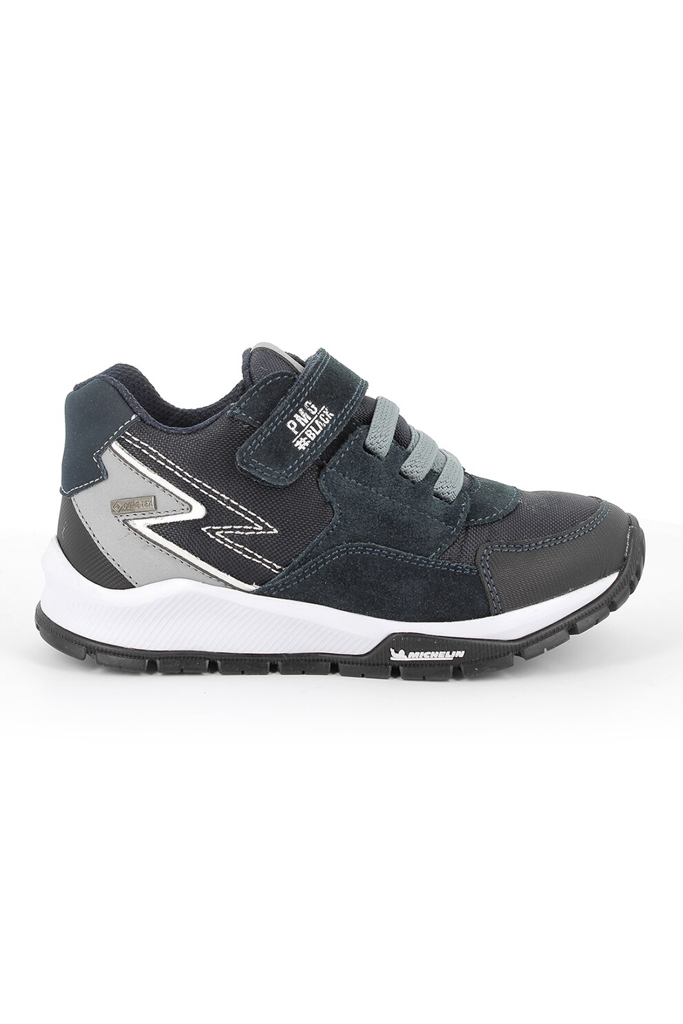 Primigi, Pantofi sport cu detalii de piele intoarsa, Bleumarin/ Gri