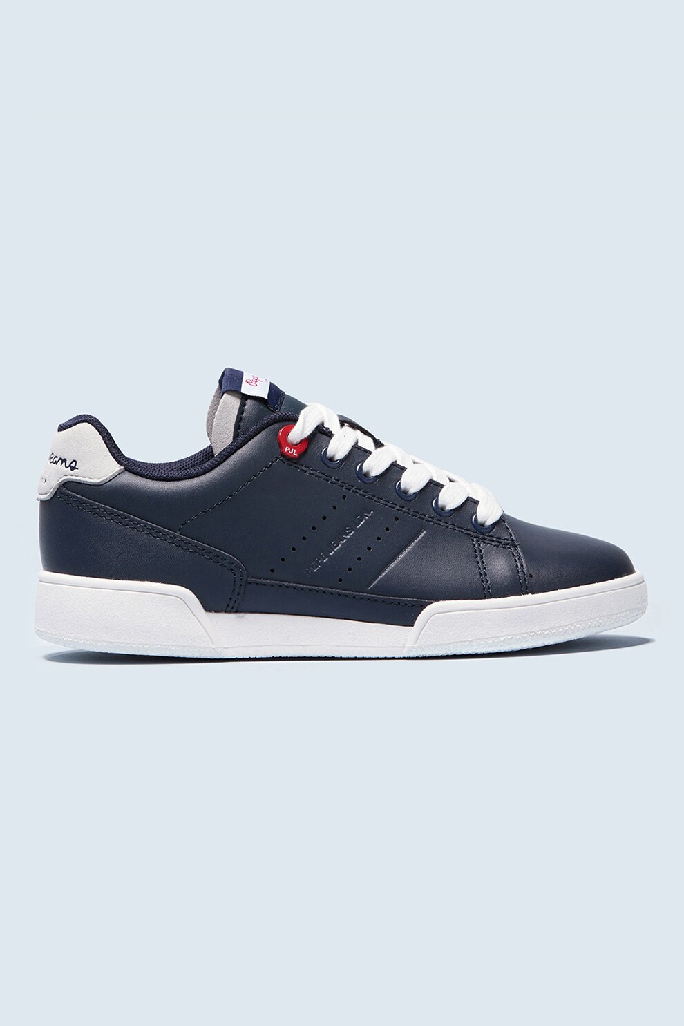 Pepe Jeans London, Pantofi sport din piele, Bleumarin inchis