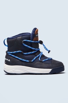 Pepe Jeans London, Ghete din piele ecologica si material textil, Bleumarin inchis Pepe Jeans London, Ghete din piele ecologica si material textil, Bleumarin inchis