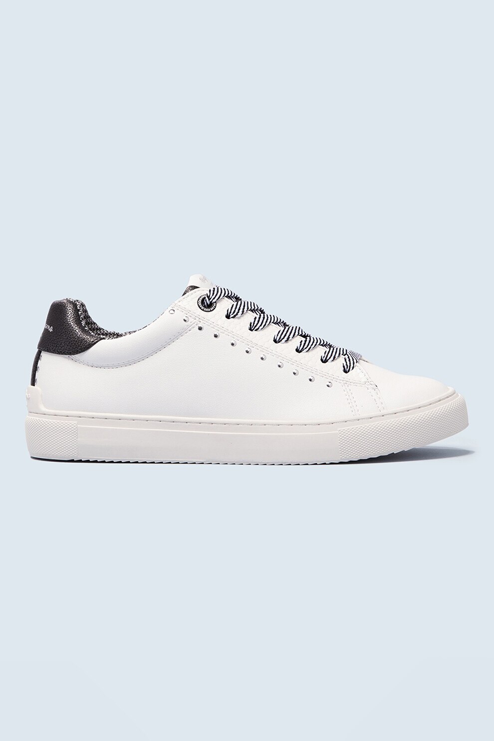 Pepe Jeans London, Спортни обувки Adam от еко кожа, Бял/Черен, 40