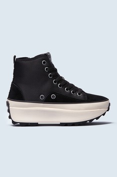 Pepe Jeans London, Pantofi sport inalti flatform, Negru Pepe Jeans London, Pantofi sport inalti flatform, Negru