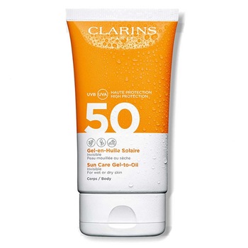 Gel cu protectie solara Clarins Sun Care Gel-to-Oil, SPF 50, 150 ml Gel cu protectie solara Clarins Sun Care Gel-to-Oil, SPF 50, 150 ml