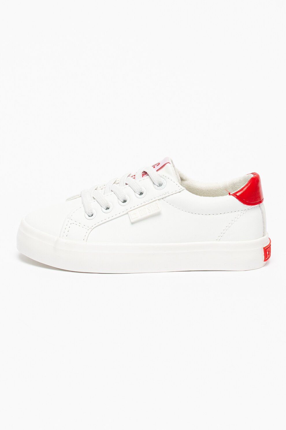 Big Star, Pantofi sport de piele ecologica cu detalii contrastante, Alb