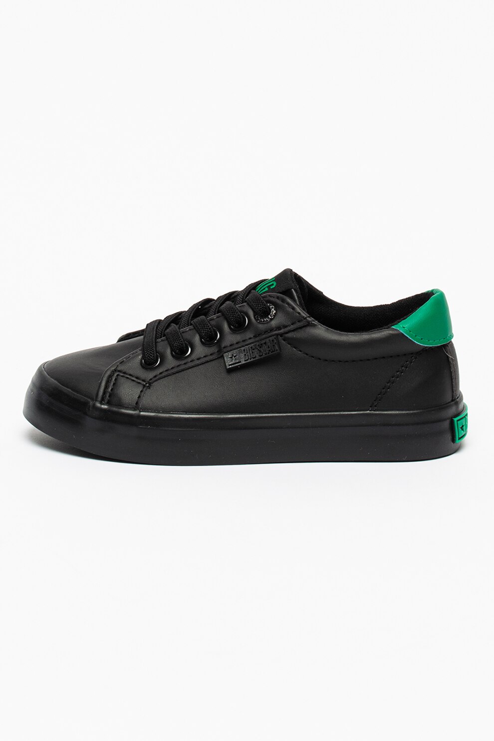 Big Star, Pantofi sport de piele ecologica cu detalii contrastante, Negru