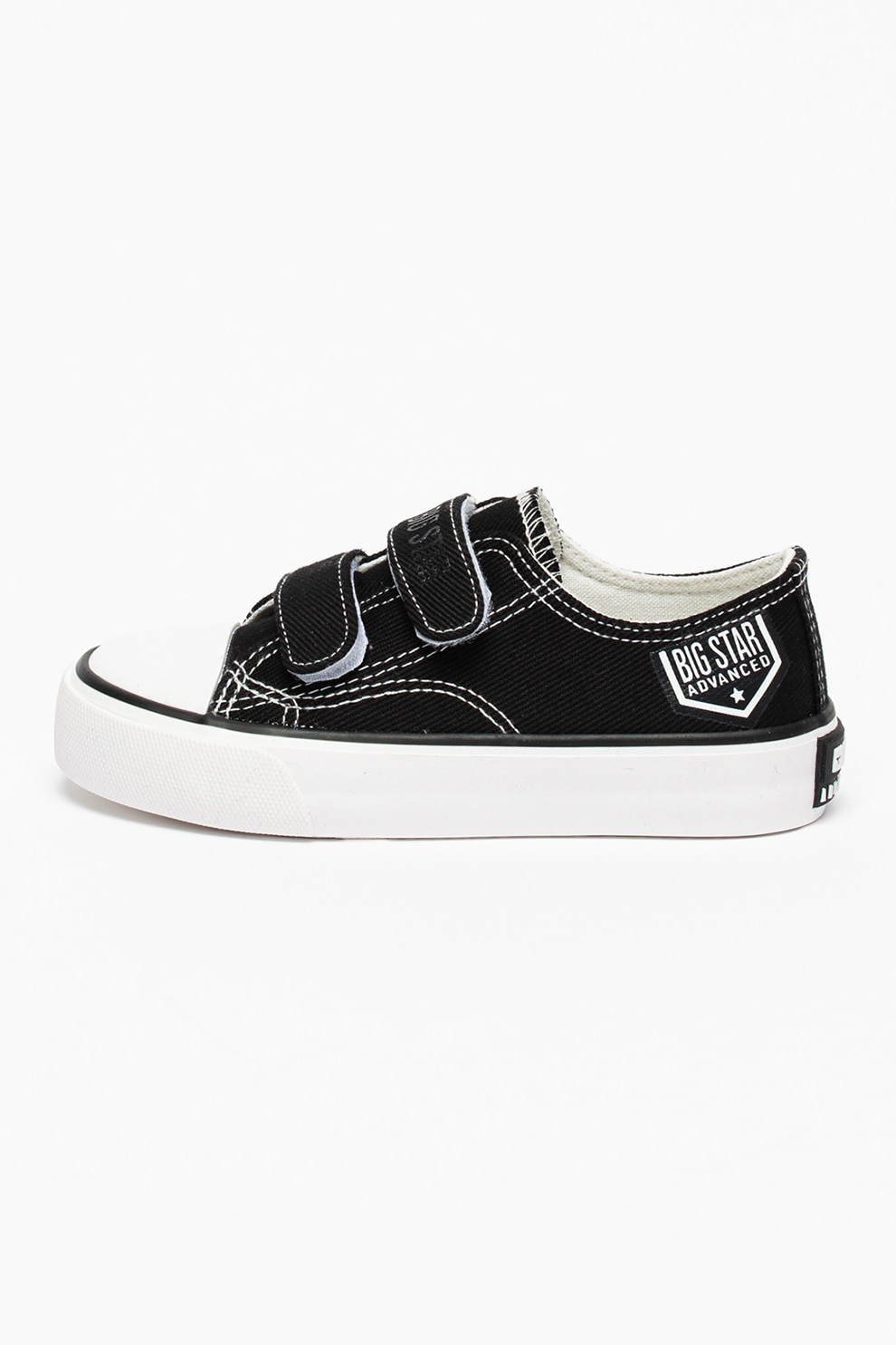 Big Star, Tenisi cu velcro si varf intarit, Negru