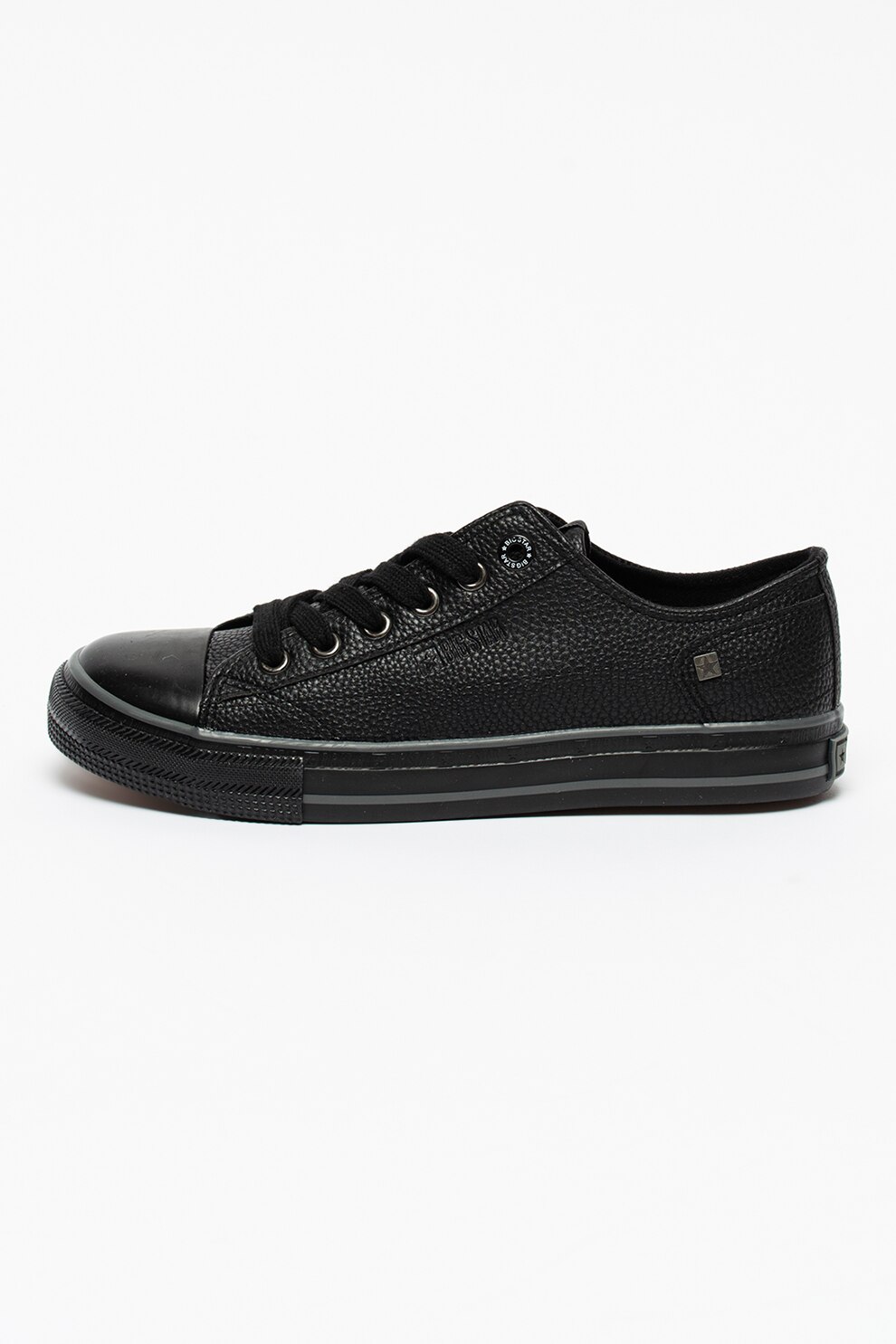 Big Star, Tenisi de piele ecologica cu logo, Negru