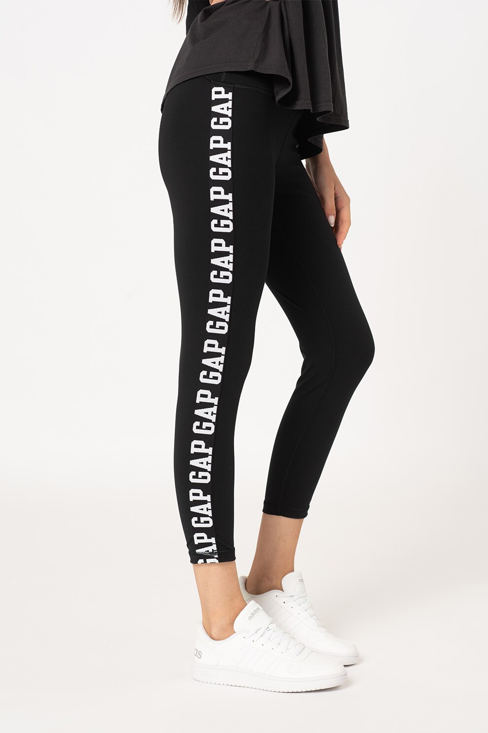 GAP, Colanti crop de compresie, Negru/Alb