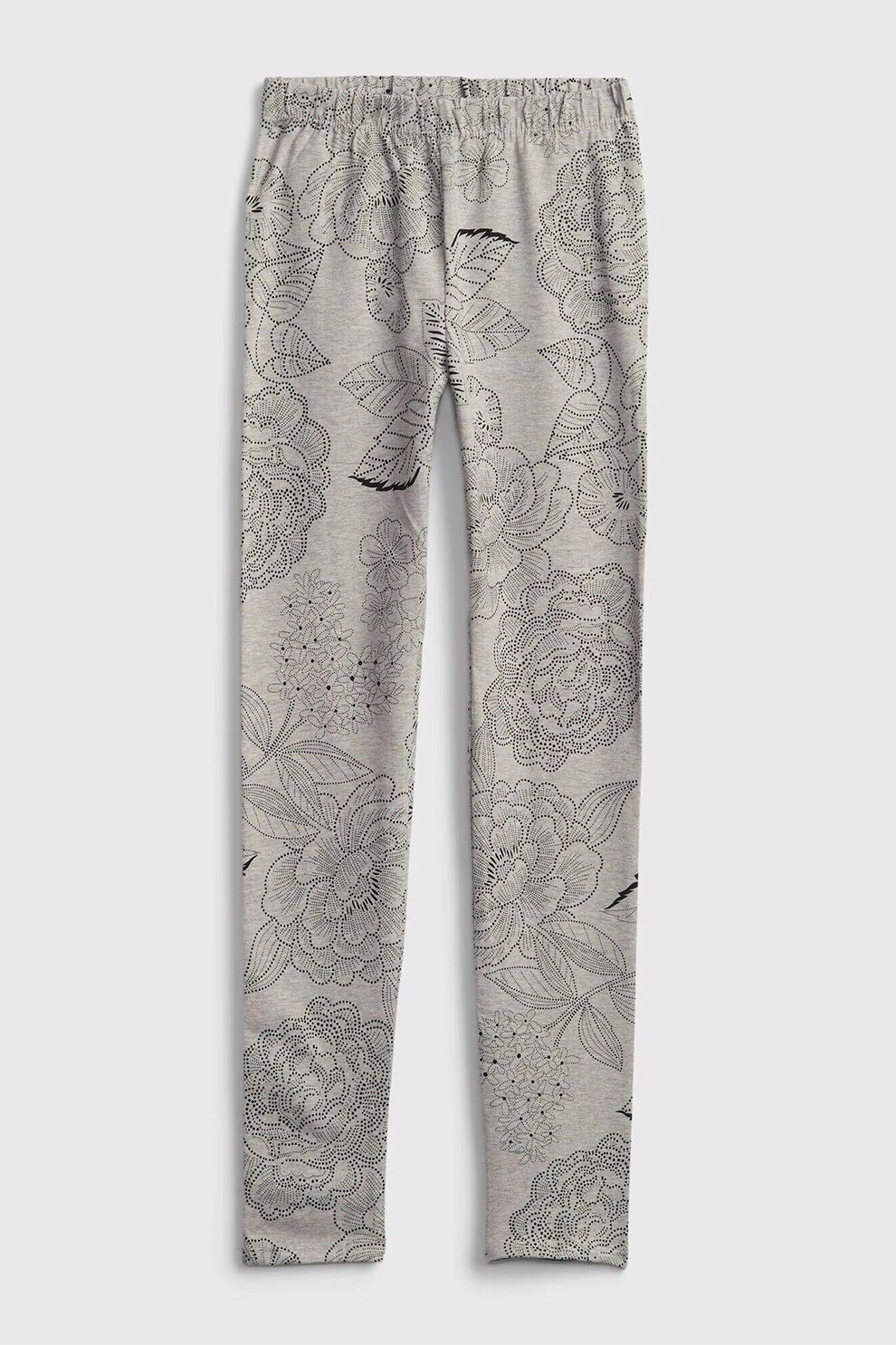 GAP, Colanti cu imprimeu si talie elastica, Gri/negru