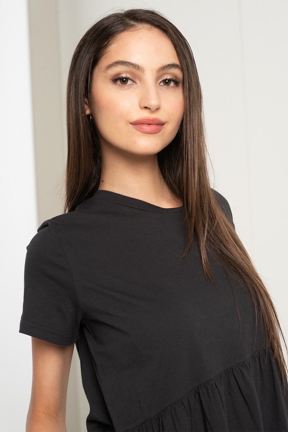 GAP, Tricou lejer cu terminatie evazata, Gri inchis