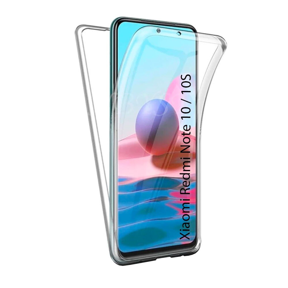 Husa 360 compatibila cu Xiaomi Redmi Note 10 / 10S Full Body (Fata TPU si Spate PC), HTphone®, Transparent