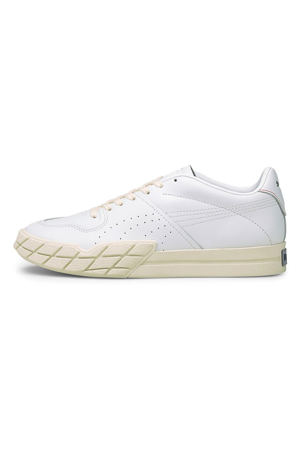 Puma, Pantofi sport de piele Eris Fantasy, Alb/Bej, 38.5