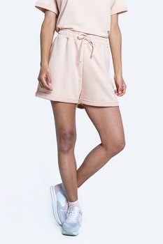 Big Star, Pantaloni scurti cu talie inalta si snur, Roz pal Big Star, Pantaloni scurti cu talie inalta si snur, Roz pal