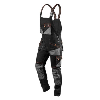 Pantaloni de lucru cu pieptar, salopeta, slim fit, model HD, marimea L/52, NEO Pantaloni de lucru cu pieptar, salopeta, slim fit, model HD, marimea L/52, NEO