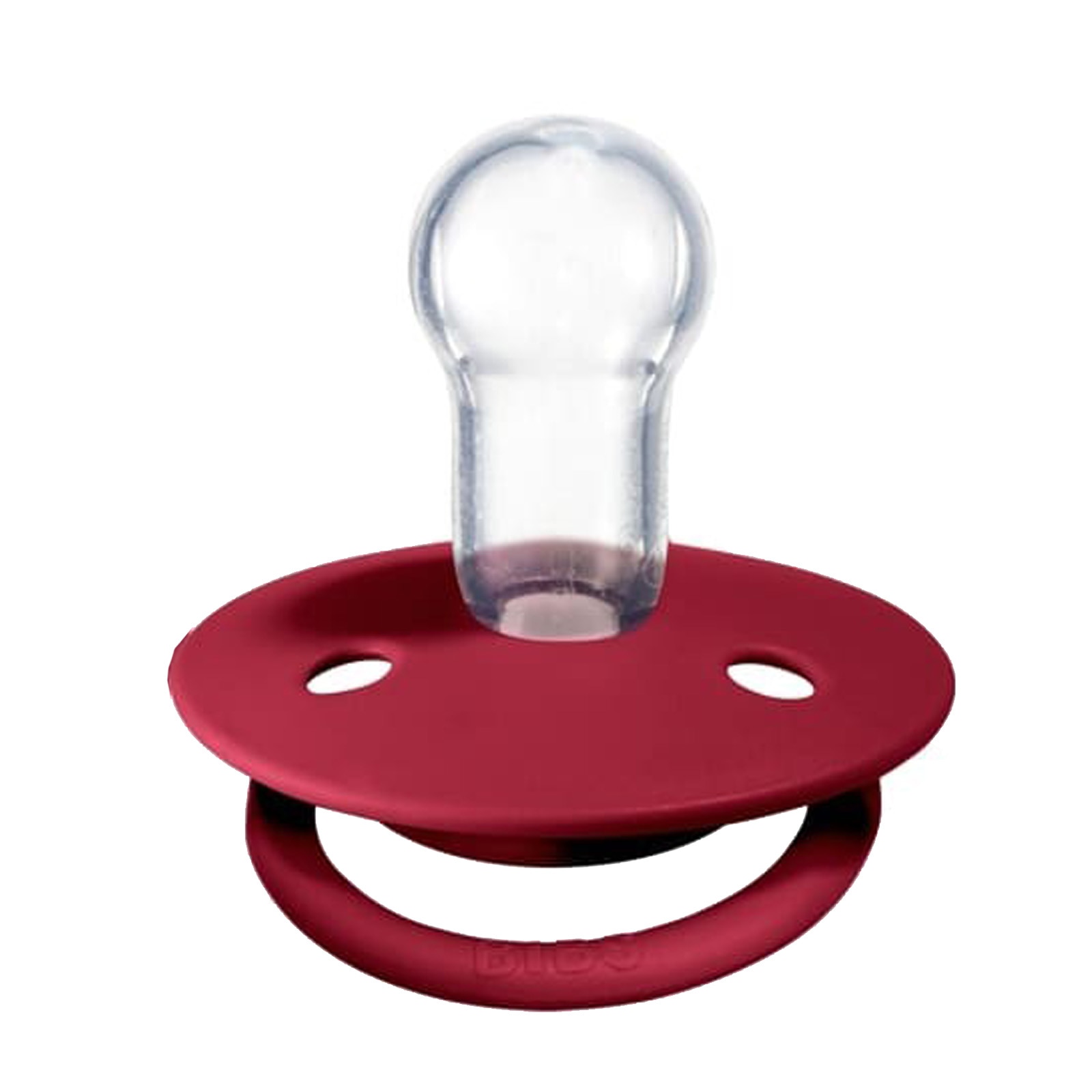 Suzeta anatomica din silicon Bibs De Lux Ruby 195558, Visiniu 0-36 luni