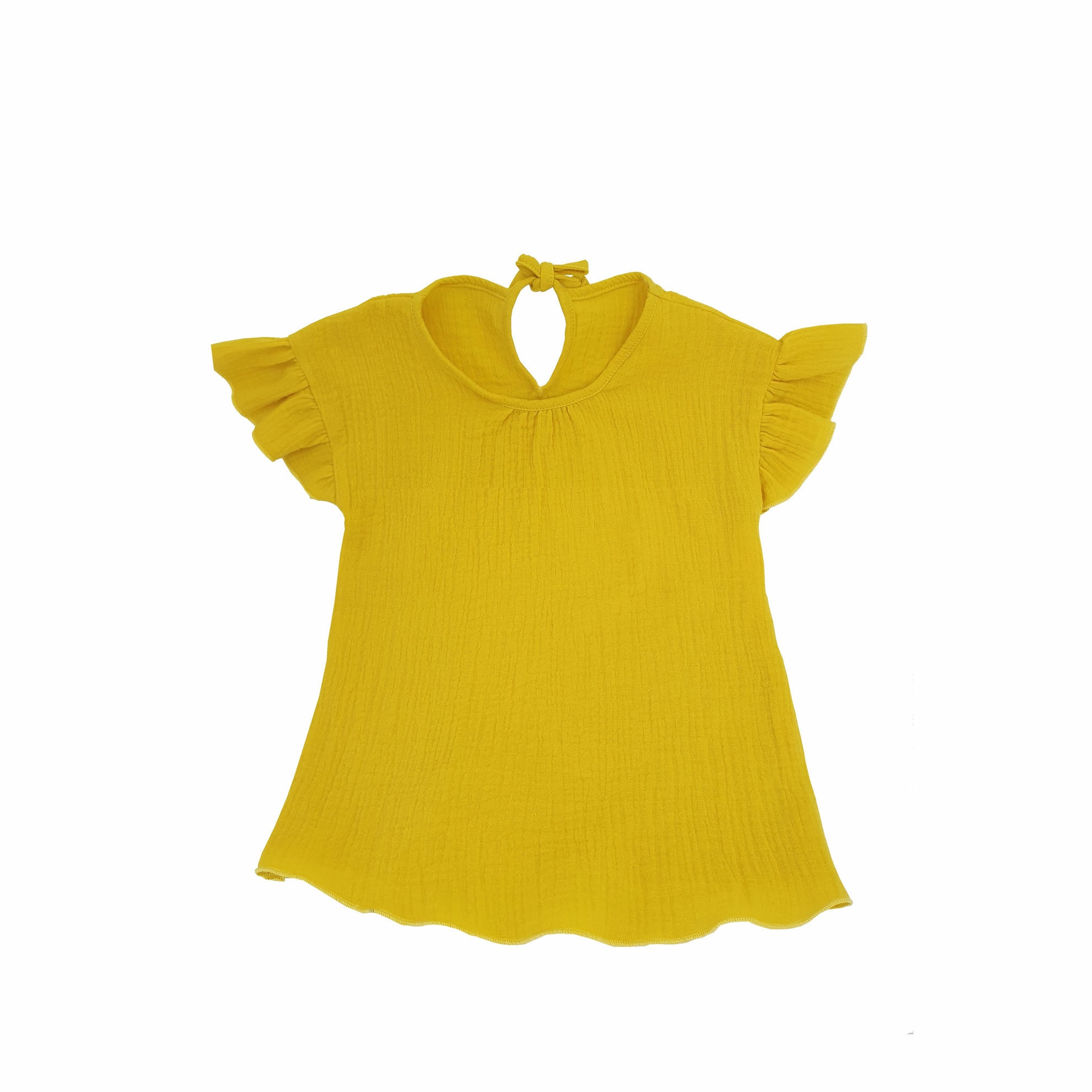 Bluza cu maneca scurta si volanase Shimmery Sunflower 6-7 ani