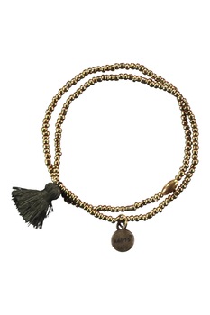 Barts, Bratara cu canafi si talisman, realizata manual Aloha, maro bronz, verde inchis Barts, Bratara cu canafi si talisman, realizata manual Aloha, maro bronz, verde inchis